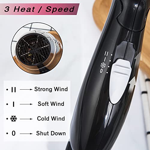 Folding Hair Dryer Compact Blow Dryer Portable Professional Hair Dryer Negative Ionic Low Noise Hair Dryer 3 Heat Settings Lightweight Mini 8X7Inch Hair Dryer For Men And Women #TOP3