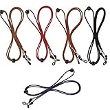 Kenkio 5 Pieces Eyeglass Cords PU Leather Eyeglass Straps Eyeglass Retainer