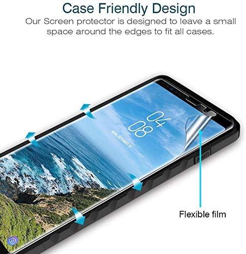 LK 3 Pack Screen Protector Compatible with Samsung Galaxy Note 9, Flexible Film, HD Transprent, Case Friendly-FL562