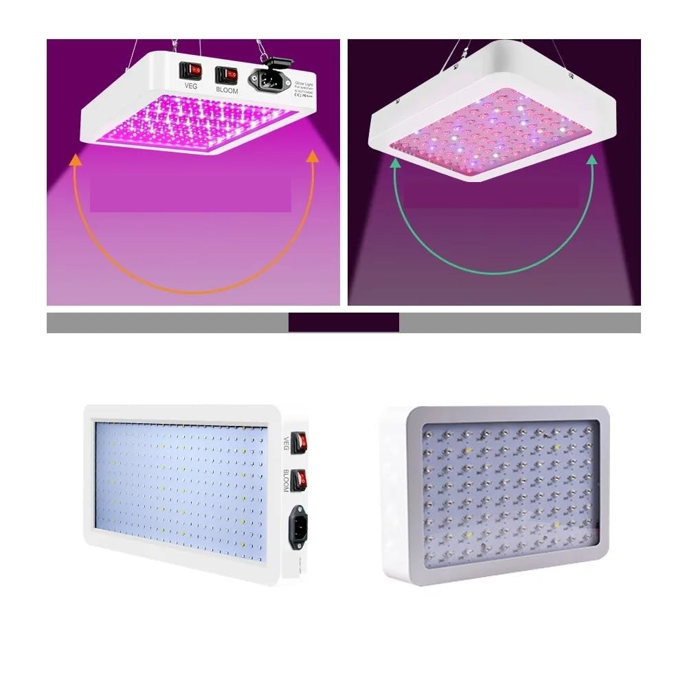 Luci per piante da interno Lampade for coltivazione a spettro completo a 312 LED Lampada idroponica Luci for serra Scatola di illuminazione for la crescita dei fiori