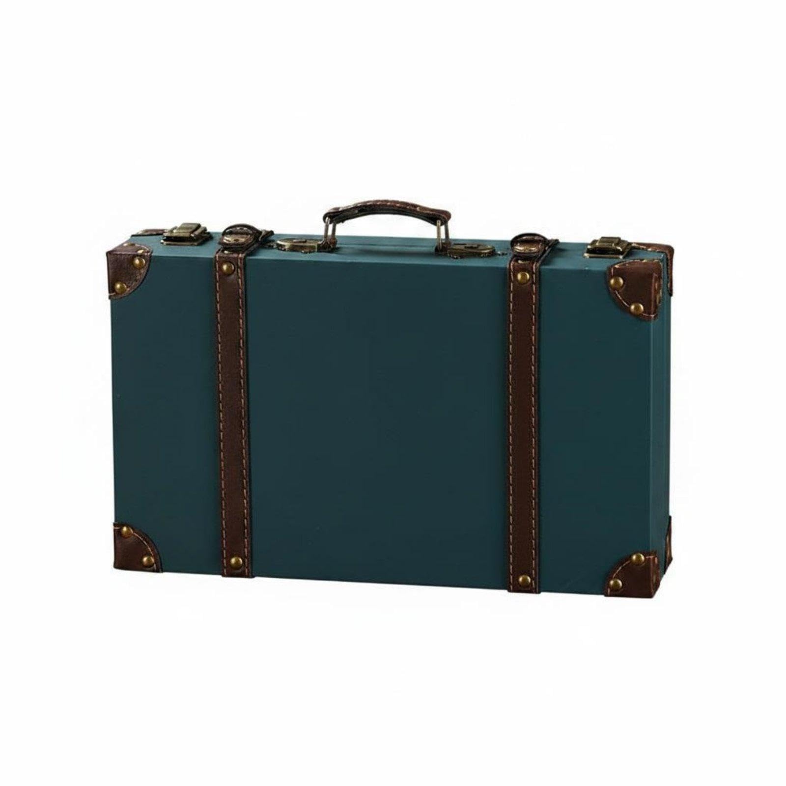 3 Pieces Vintage Suitcase Set Photo Prop Retro Leather Trunk Set Multipurpose Vintage Suitcase Box for Shop Window, Bedroom 1120F Blue|Travel|Vintage Luggage & Travel Accs-image-30