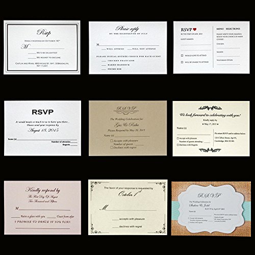 Customized Wedding Invitation Cards, R.S.V.P Cards, Wedding Details Cards - Set of 50 pcs