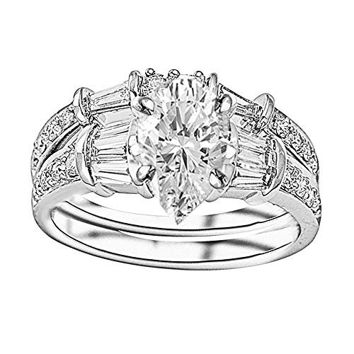14K White Gold 1.5 Carat LAB GROWN DIAMOND Baguette And