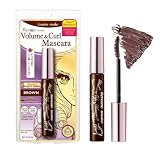 HEROINE MAKE by KISSME Mascara Brown Volume & Length Defining Fiber Long-lasting False Eyelash Effect, Smuddgeproof Mascara with Curvy Brush for Eye Makeup for Women, Made in Japan, 1 EA