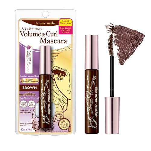HEROINE MAKE by KISSME Mascara Brown Volume & Length Defining Fiber Long-lasting False Eyelash...