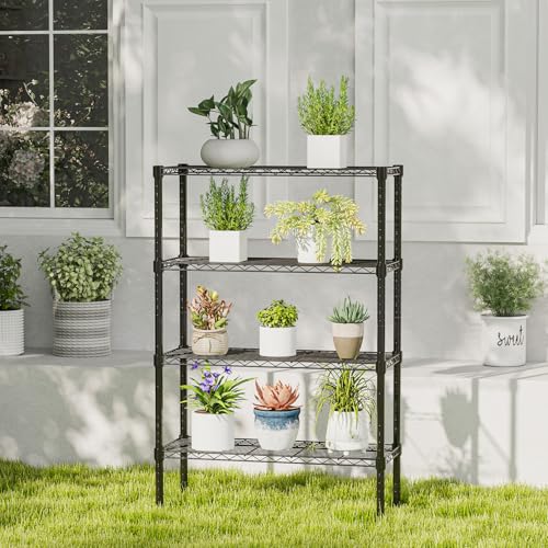 Image of DUMOS 4 Tier Metal Wire Rack Shelf Heavy Duty Standing Shelves Adjustable Steel Closet Shelving Unit Organizers and Storage for Kitchen Bathroom Pantry Office, 13.78 inch D x 35.43 inch W x 54.02 inch H