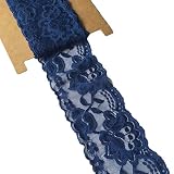 Lace Realm 3.15 inches Wide Stretchy lace Ribbon Elastic Trim Fabric with Floral Pattern for Bridal