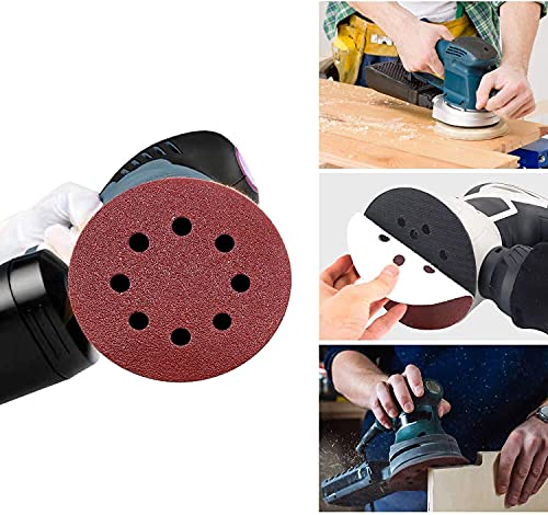 Image of Inditrust 5-Inches Round Sanding Disc Hook and Loop Sand Paper in Bulk for Orbital Sander (60 Grit, 100 pcs)