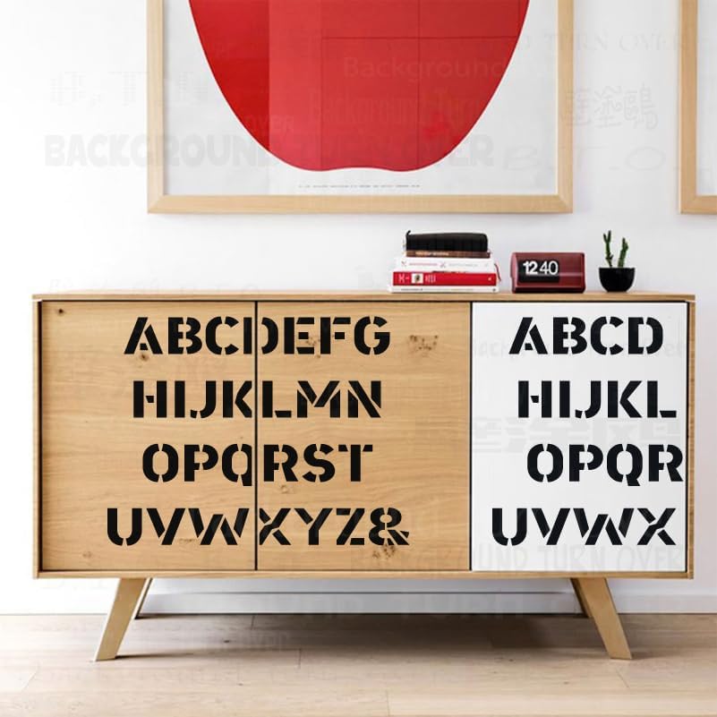 123cm Letter Name Alphabet Sign Stencils For Walls To Paint Templates On The Wall Reusable Decorative Decorate Decor Large Painting Plaster Crafts Putty Portable Refrigerator