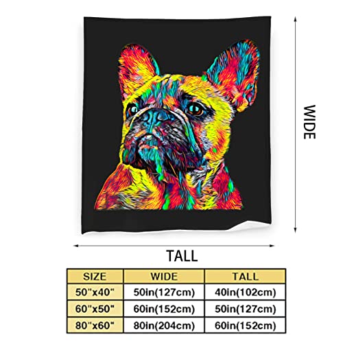 Cute French Bulldog Pattern Flannel Fluffy Full Fleece Luxury Throw Blanket Plush Soft Cozy Quilt Nursery Bedding Decor Bedroom Decorations Wearable 80''X60''(Adults) #TOP3