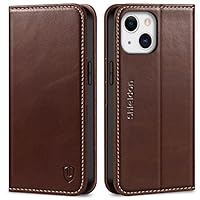 OCASE Beschermhoes voor iPhone 13, retro, portemonnee, iPhone 13 [RFID- blokkering] [standaard] [Kaartsleuven] Schokbestendig TPU Beschermhoes van PU-leer voor iPhone 13 6,1 inch (retro serie, zwart