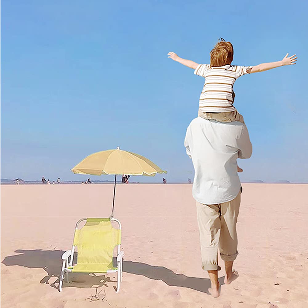 Sillas Plegables de Playa para niños con sombrilla,Silla Respaldo Fijo,Silla de Campamento Plegable de jardín, sillas multifuncionales portátiles para niños