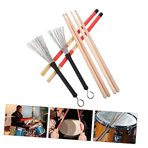 1 set de baquetas prácticas para batería, suaves, ideales para principiantes, músicos, actuaciones en escenario y sesiones de práctica, incluye bolsa de almacenamiento miniatura 7