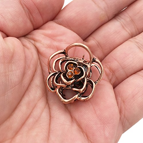 3 mini pinzas de cabello vintage en forma de rosa metálicas miniatura 4