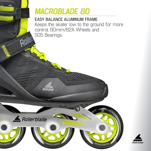 Rollerblade Macroblade 80 Men's Adult Fitness Inline Skate, Lime and Black, Performance Inline Skates by Rollerblade - Image 5