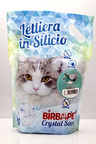 BIRBAPET CRYSTAL SAND - LETTIERA PER GATTI IN SILICIO LT. 30 in n. 6 CONFEZIONI DA 5 LT PROFUMATA AL TALCO