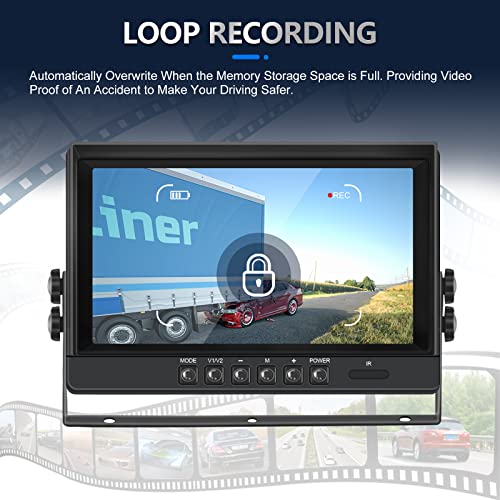 Rv Backup Camera System Wired Kit, 9" Ahd Dvr Monitor With 1080P Ip69 Waterproof/Night Vision Rear And Front Camera For Rv Truck/Semi Box Truck/Trailer Vekooto(N92) #TOP3