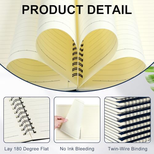 Image of Yahenda 180 Pcs Spiral Notebooks,1 Subject,Wide Ruled, Deep Blue