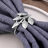 1pc Leaf Shaped Napkins, Rings, Metal Tableware, Hotel Style, Modern and Minimalist Design Suitable for Various Places