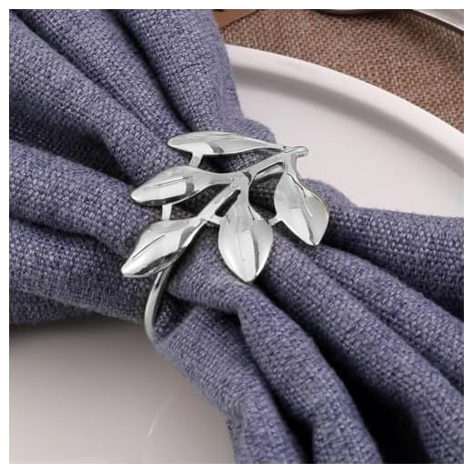 1pc Leaf Shaped Napkins, Rings, Metal Tableware, Hotel Style, Modern and Minimalist Design Suitable for Various Places