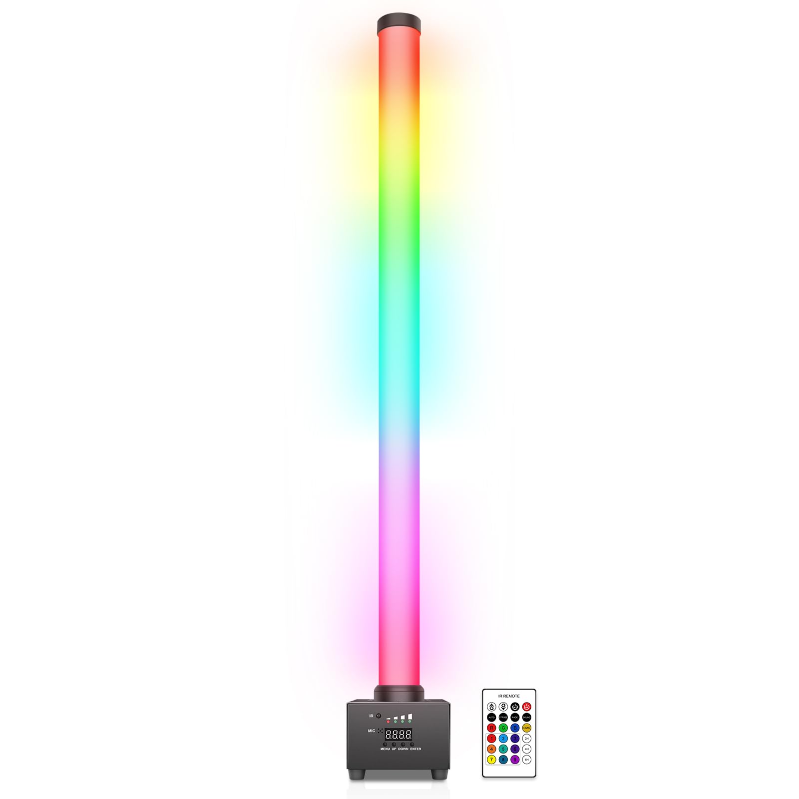 Battery Powered Stage Light Bar: 360° Full-Coverage Cable-Free Lighting - 120 LED RGB Wireless Pixel Tube - DMX512 Control with Remote - Sound Activated for Mobile DJ Party Live Show Band Club Event