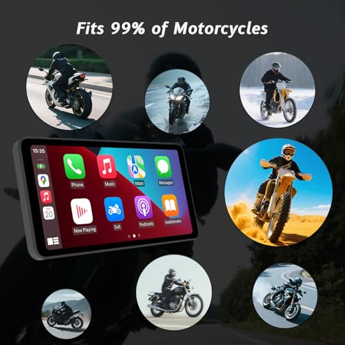 6-Inch Motorcycle Smart Display – Wireless CarPlay & Android Auto | Bluetooth Voice Control | IP67 Waterproof | HD Touchscreen | Easy Install | Fits Most Bikes | OTA Updates