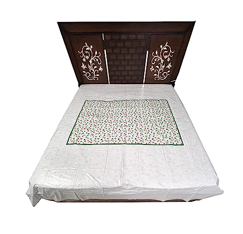 Image of EcoSoft Plastic Sheet,PVC Sheet for Kids,Rubber Sheet for Babies,Bed Wetting Protector(90 x 135 cm) (Green ABC123)