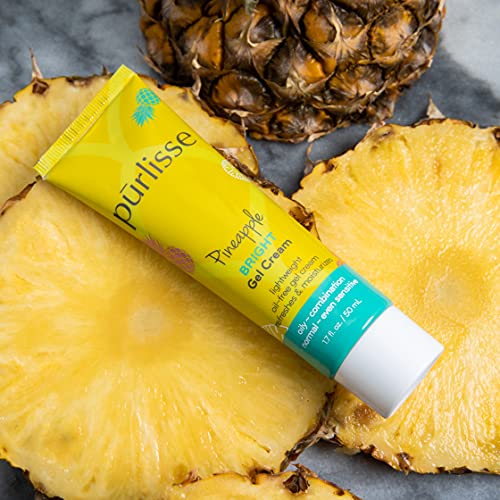 Purlisse Pineapple Brightening Gel Cream Cruelty-Free & Clean, Paraben & Sulfate-Free, Pineapple Brightens Skin, Antioxidants Revive And Rejuvenate| 1.7 Fl Oz #TOP4