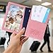 Passport Holder for Travel, RFID Blocking Passport Cover with Pen Holder Leather Passport Wallet Case Travel Must Haves Accessories Passport Book Card Holder for Family Travel Essentials Gifts, Pink
