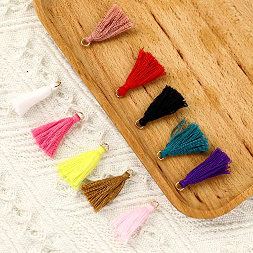 200 Pcs Mini Tassel Soft Keychain Tassel Charms Multi-Color Tassels Tiny Handmade Craft Bag Charms Pendant Tassels For Jewelry Making Earring Decorations Diy Crafts Accessories, 20 Color #TOP2