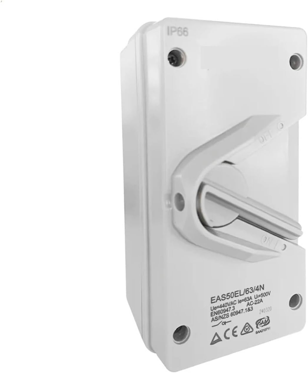 AC Isolator Switch, 2P 3P 4P, Disconnector Switches for Solar IP66 Waterproof Enclosure Box(3,20A)