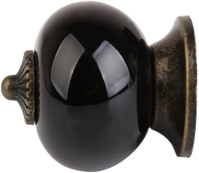 10 Pcs Kitchen Pull Handle Drawer Knobs Ceramic Door Cabinets Cupboard Hardware Baby Kid's Furniture Lockers Handles Decorative (Black)