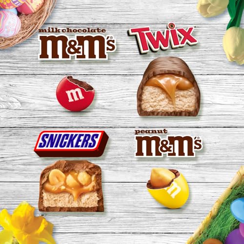 Mars M&M'S, SNICKERS & TWIX Milk Chocolate Candy Easter Basket Stuffers, 85 Ct Bulk Bag