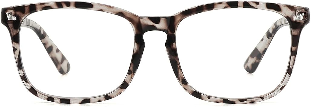 MEETSUN Blue Light Blocking Glasses Women Men, Anti Eye Strain Headache (Sleep Better),Computer Glasses UV400 Transparent Lens (Leopard tortoise-Transparent Clear Lens, 53)