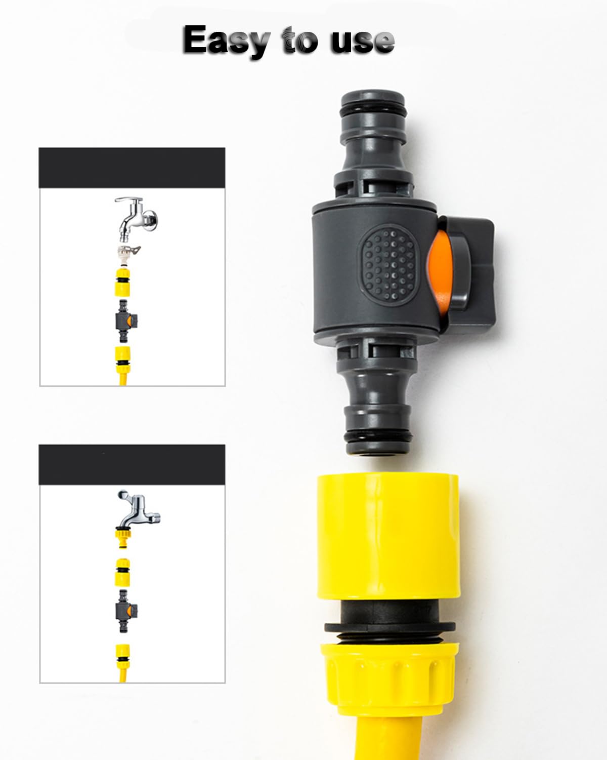 Garden Hose Pipe Tube Quick Release in Line Shut Off Valve, Connector with Control Valve - Image 3