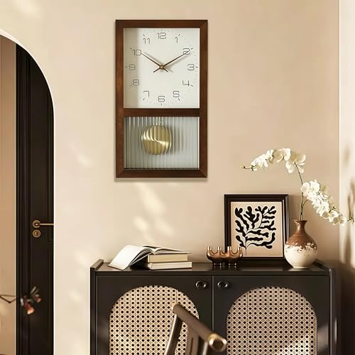 Reloj de Pared con Péndulo, Diseño Vintage Silencioso, 28x45 cm miniatura 2
