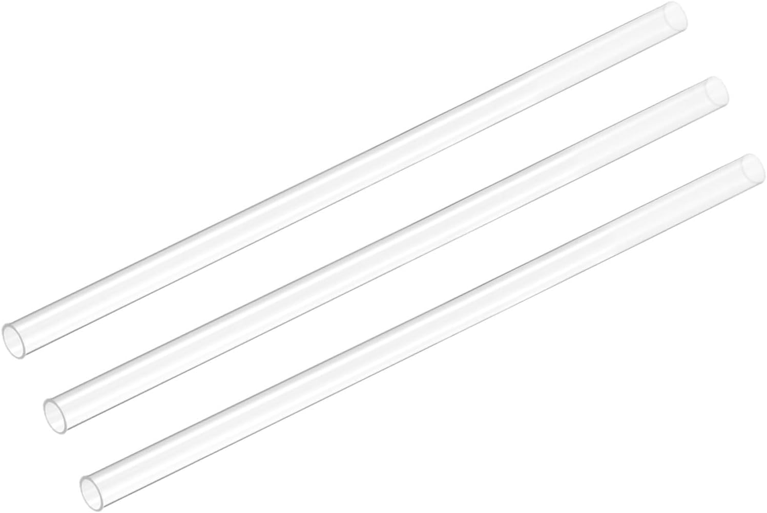 DMiotech 3pcs 17" Clear Rigid Plastic Pipe 4mm x 5mm(3/16") Polycarbonate Tubing Round Tube for Lighting Water Plumbing, 425mm