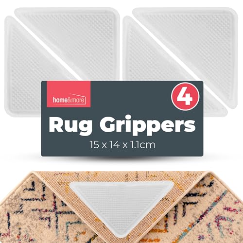 4pk Rug Grippers for Hardwood Floors Anti Slip Rug Grippers for Laminate Floor, Rug Gripper for Wooden Floors Rug Grip Anti Slip Rug Grips Rug Stickers for Wooden Floors Rug Stop Slip