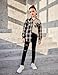 Arshiner Girls Casual Plaid Shacket Button Down Long Sleeve Blouse Shirt Shacket Trendy Fall Spring Outfits Size 8