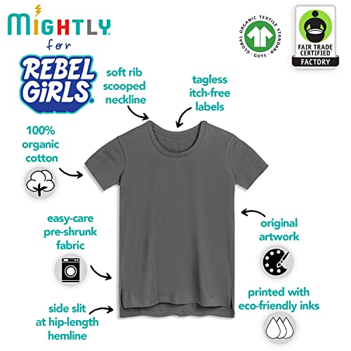 Image of Mightly Girls' Scooped Neck Short Sleeve T Shirts | 100% Organic Cotton, Colorful Casual Stylish Clothes