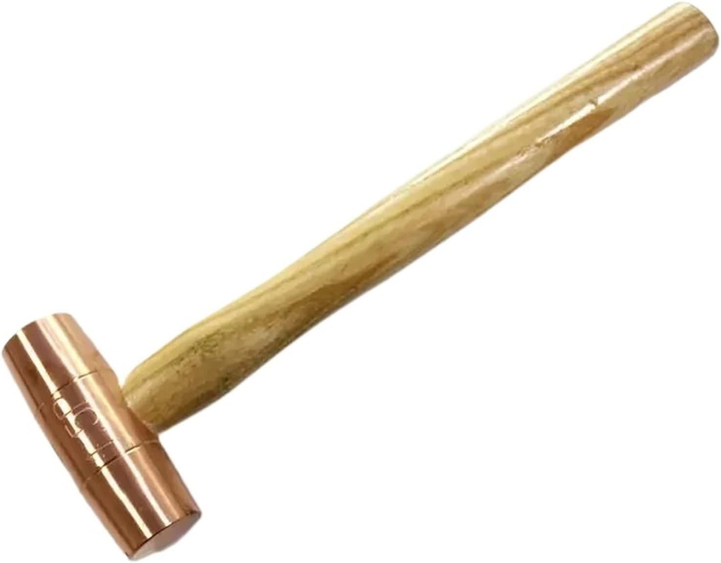 Compatible For Red Copper Round Drum Hammer Double Sided Wooden Handle 1P-3P Hand Tool(0.45kg 1P)