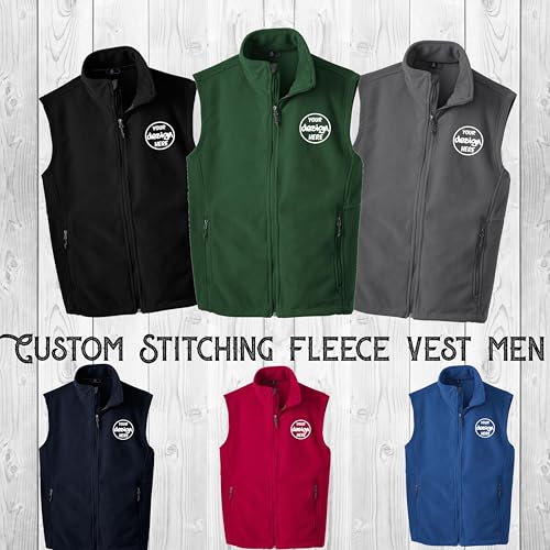 INK STITCH Men F219 Custom Embroidery Add Logo Texts Personalized Fleece Vests4