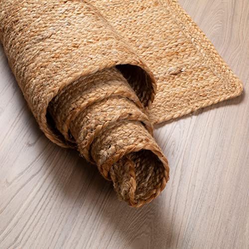 Ramanta Home Jute Braided Runner Rug 24X72 Inches (2'X6')- Natural, Hand Woven Reversible Area Rugs For Kitchen Living Room Entryway, Eco Friendly #TOP5