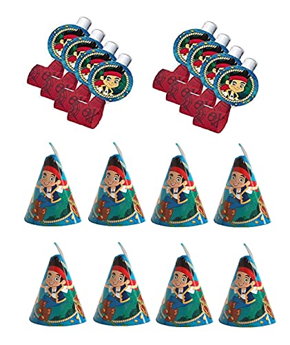 Jake And The Neverland Pirates Party Bundle Plates, Napkins, Table Cover, Loot Bags, Hats, Blowouts, Centerpiece, Banner, Invitations, Award, Balloons (Large Bundle For 16) #TOP6