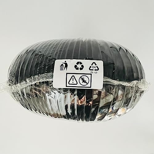 LOOTICH Rura elastyczna z aluminium i PCW, 102 mm średnicy, 8 m długości, wąż powietrza wylotowego, do łazienki, kuchni, hydroponiki, wentylacji HVAC, 2 obejmy do węża ze stali nierdzewnej, czarny