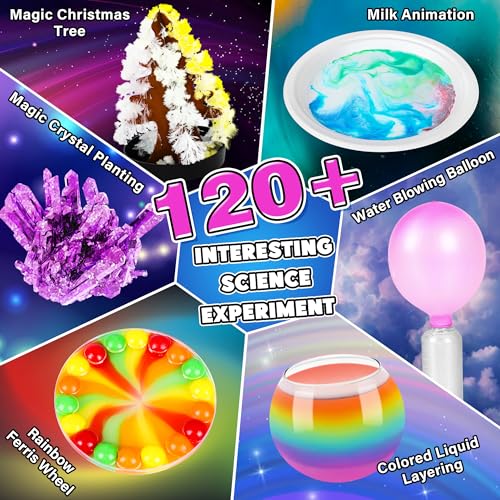 120+ Experiments Science Kits for Kids Age 6 7 8 9 10 11 12+ Educational STEM Toys Gifts for Boys Girls,Volcano,Fizzy Reaction,Chemistry Set,Color Learning Activities Scientific Tools Toys - Image 5