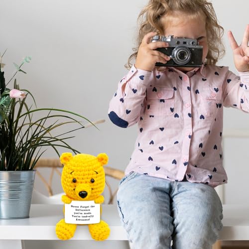 Muñeco tejido Winnie apoyo emocional para escritorio miniatura 6