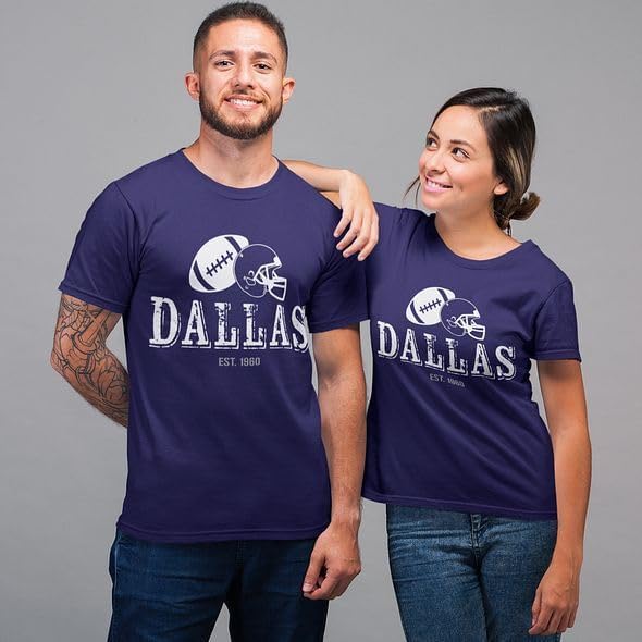Miniatura 2 de Camiseta de fútbol de Dallas para hombre, ropa de día de partido, camiseta clásica de cuello redondo de 1960