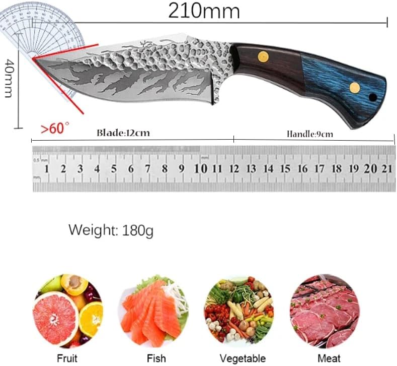 Meat Cleaver,Cleaver Knife Handmade Kitchen Boning Knife Meat Cleaver Vegetable Fruit Cutting Utility Knife Stainless Steel Kitchen Knives Wooden Handle (Color : Boning Knife 1pcs)