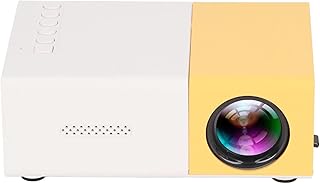 Mini Projector, HD Mini Compact Projector Diffuse Reflection Imaging Support 23 Languages LED Light Source 800:1 Contrast with Indoor Speakers for Bedroom US Plug